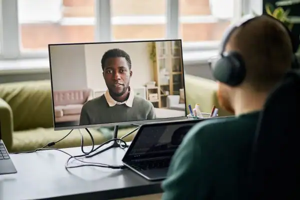 Man attending online mediation Hackney MIAMS session
